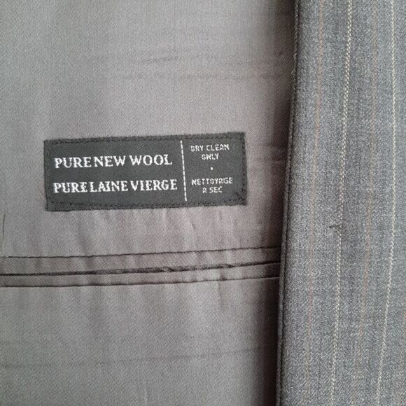 NAUTICA Navigator 100% Wool Blazer Jacket Grey Pin Stripe Men's Sz 40 T Tall - Picture 11 of 12